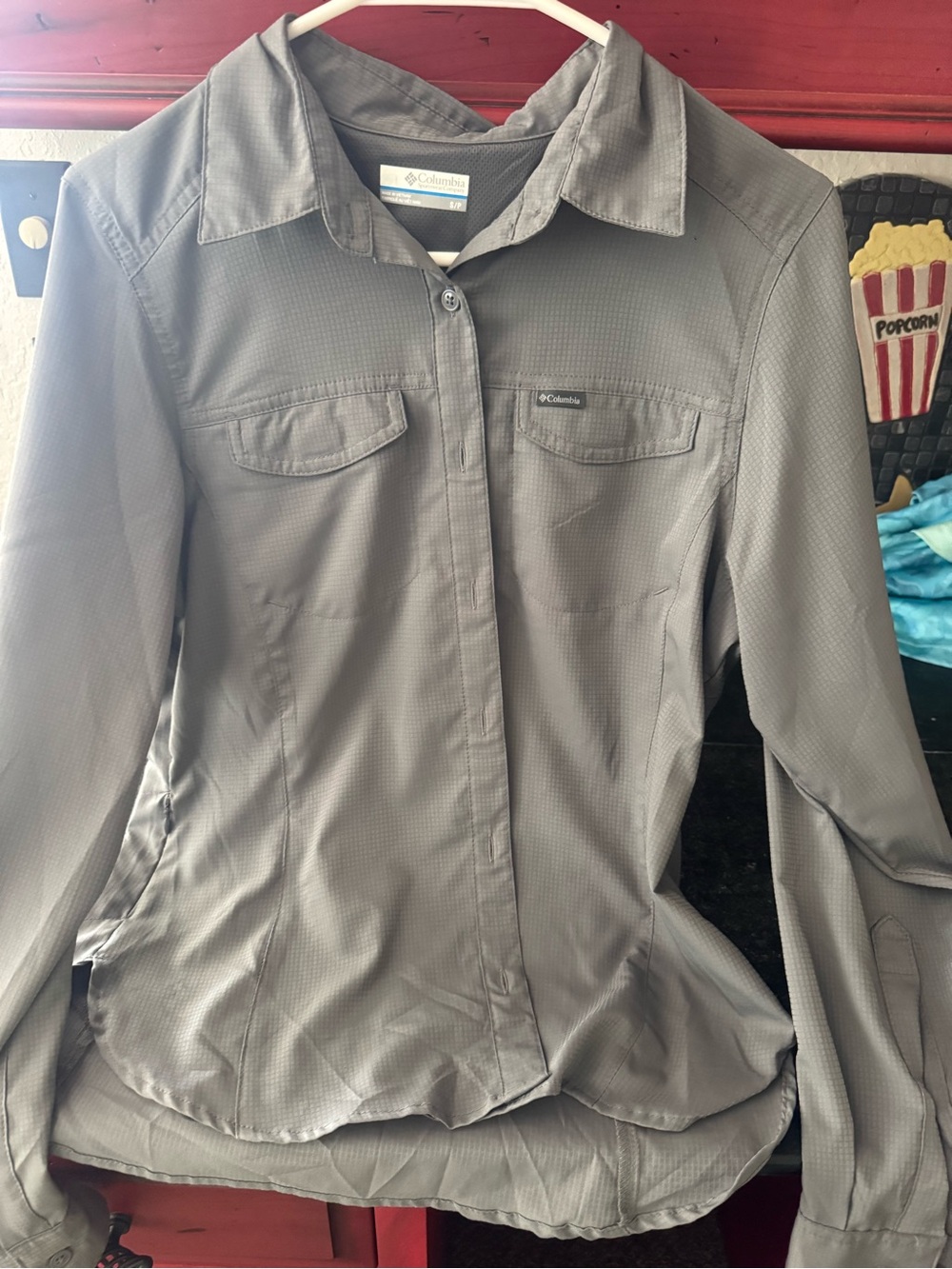 Columbia Men's Gray Button-Front Outdoor Shirt